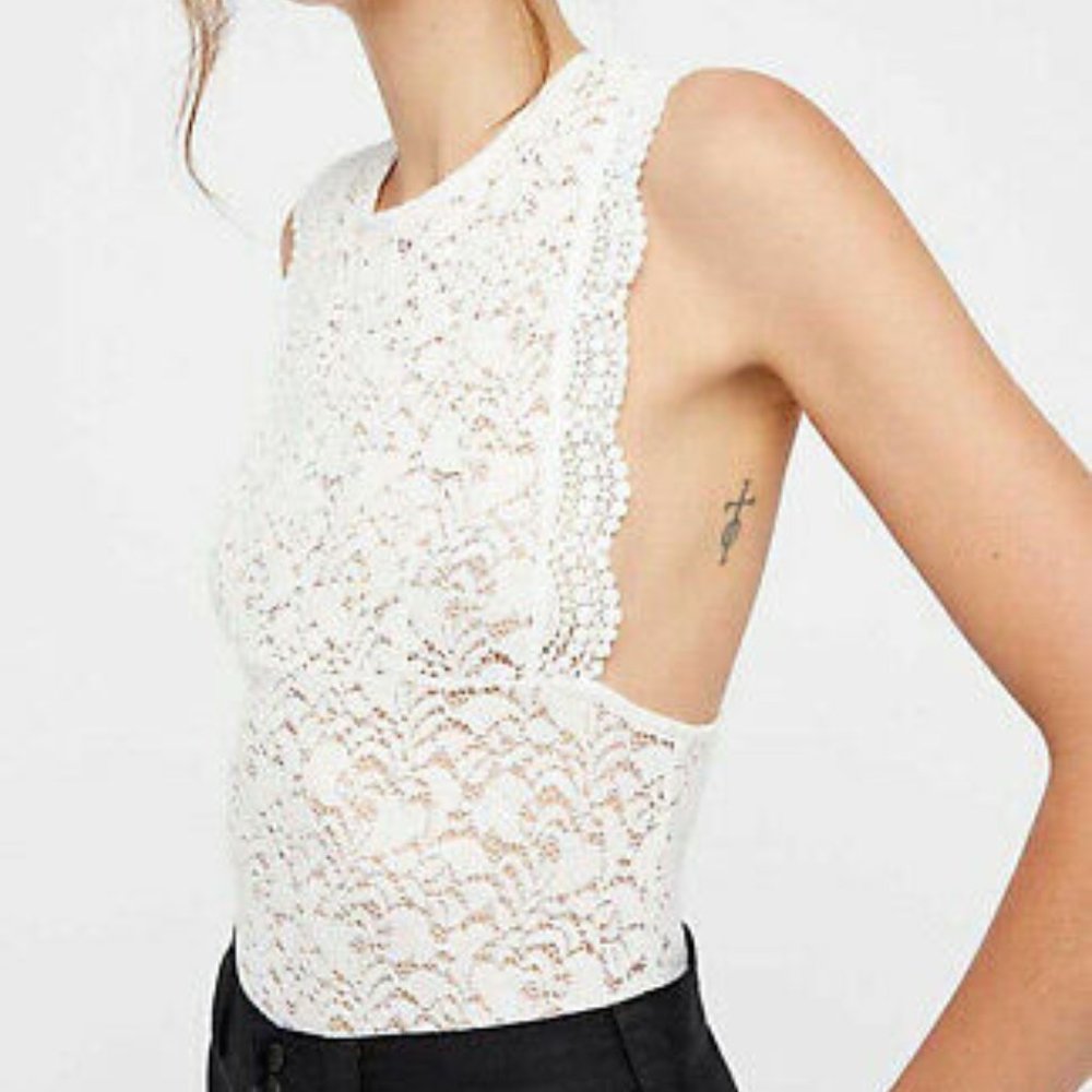 Free People Sure Thang Lace Tank NWT